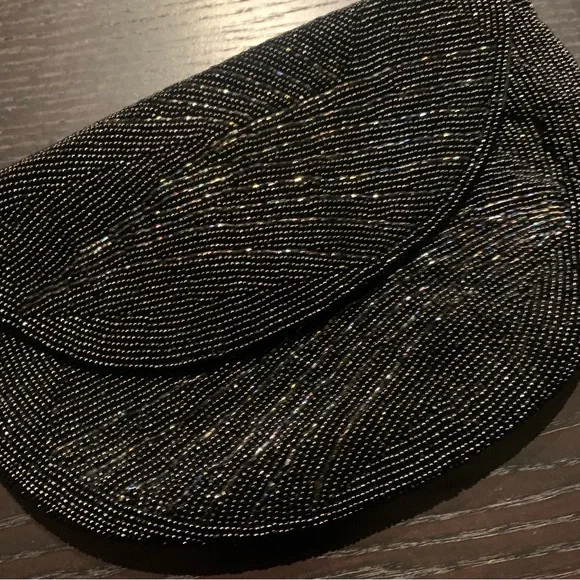 Vintage Black Beaded Clutch - Picture 3 of 4